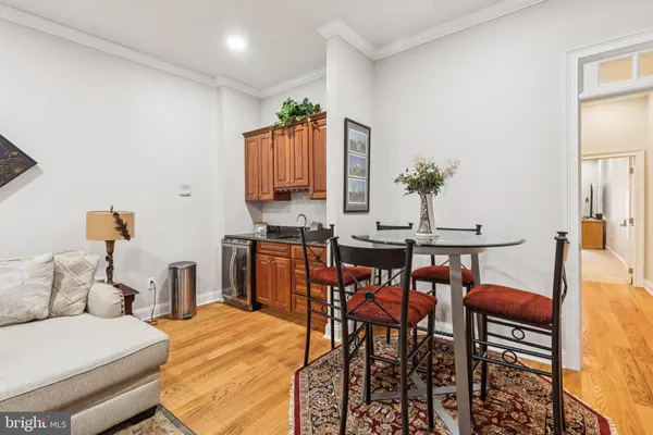 a view of a hallway with a white walls