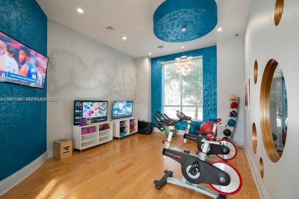 a room with furniture and a window