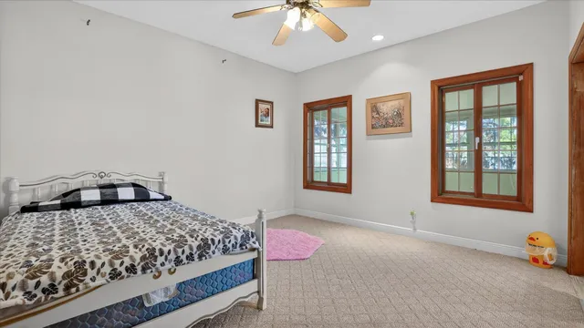 a view of a large room with a large window