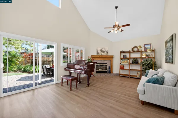 a living room with furniture