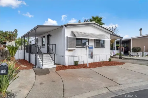 a view of a house with a patio