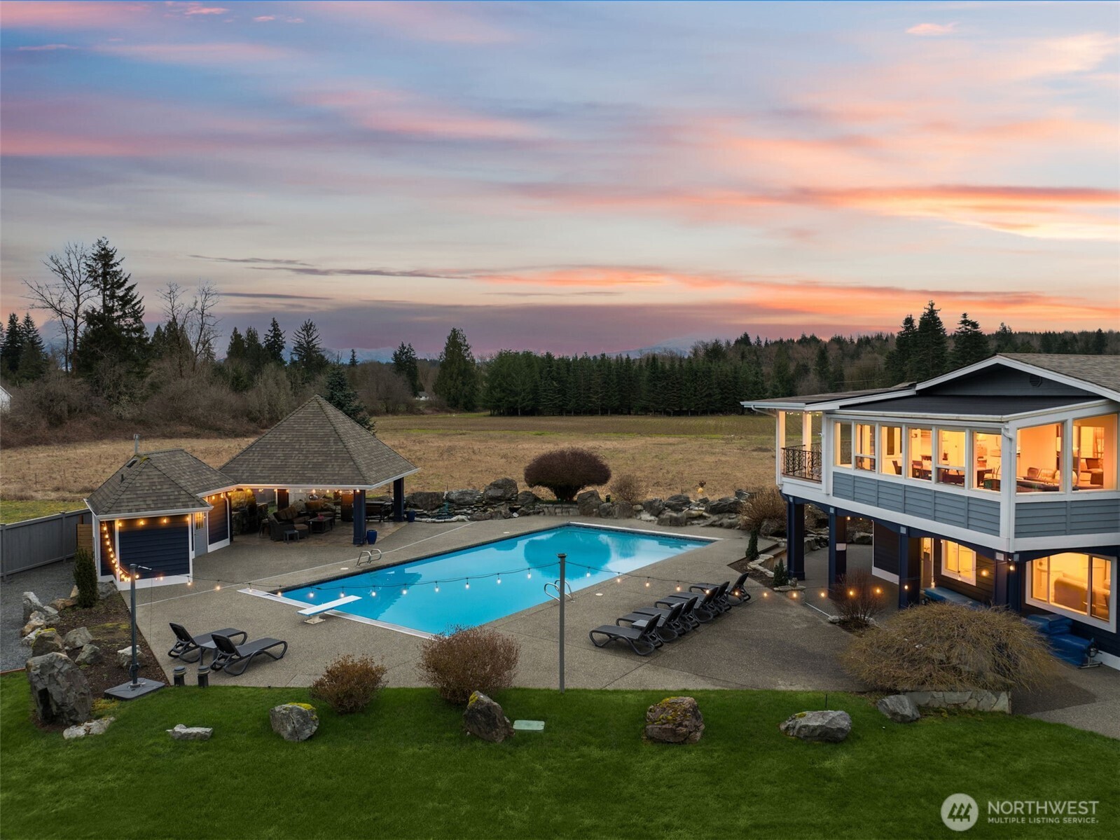 7909 Fern Glen Road Lake Stevens, WA 98258 - Photo 39 of 40 an aerial view of a house with a lake view
