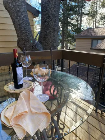 a view of table and chairs in patio