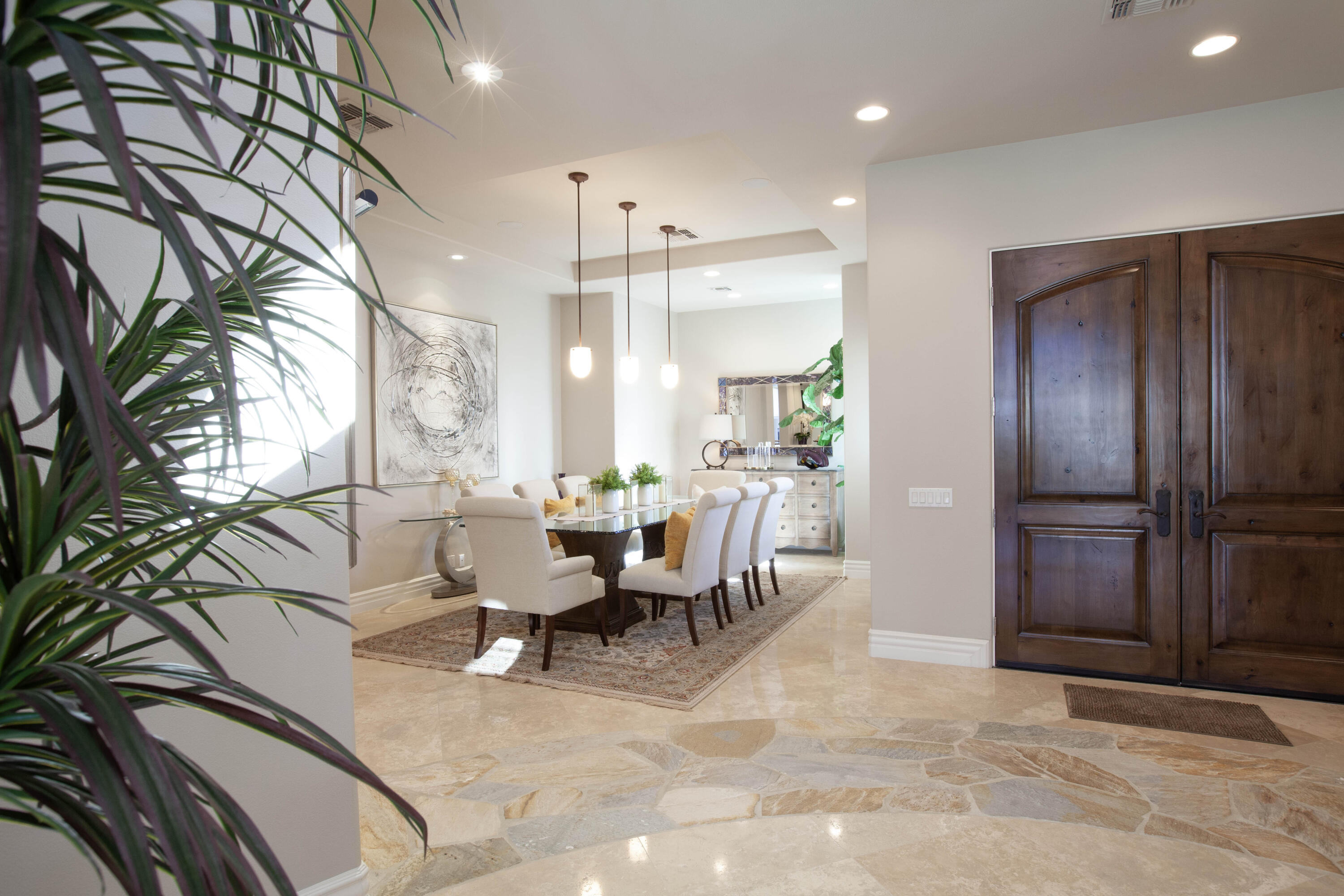 49487 Vía Conquistador La Quinta, CA 92253 - Photo 15 of 49 a living room with furniture and a fireplace