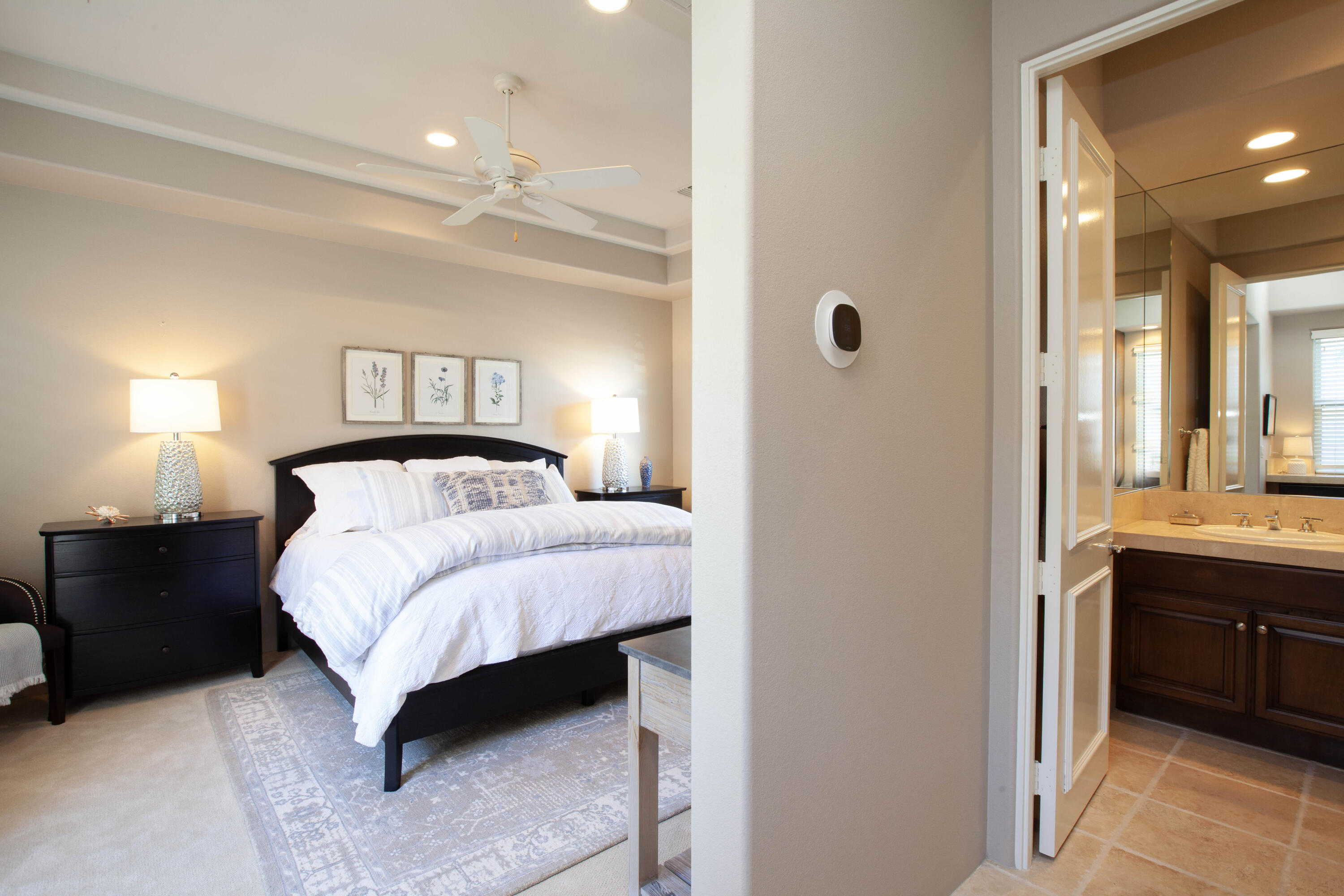 49487 Vía Conquistador La Quinta, CA 92253 - Photo 46 of 49 a bedroom with a bed and a view of living room