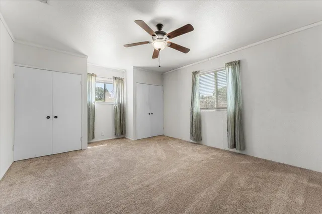 an empty room with closet