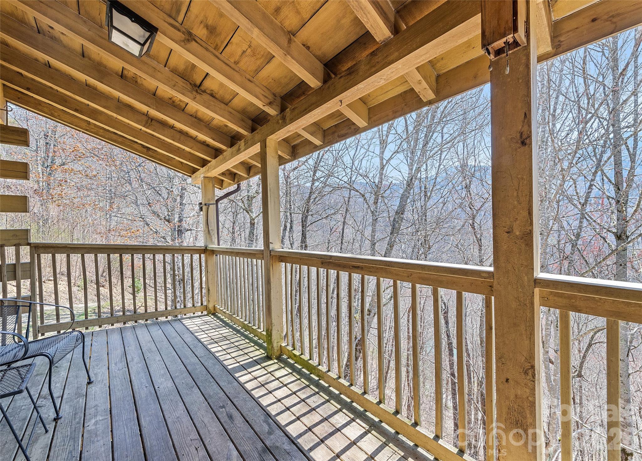 173 Blizzard Ridge Maggie Valley, NC 28751 - Photo 5 of 37 a view of wooden balcony