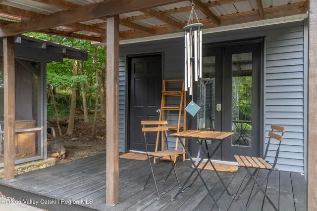 a view of dining room and wooden floor