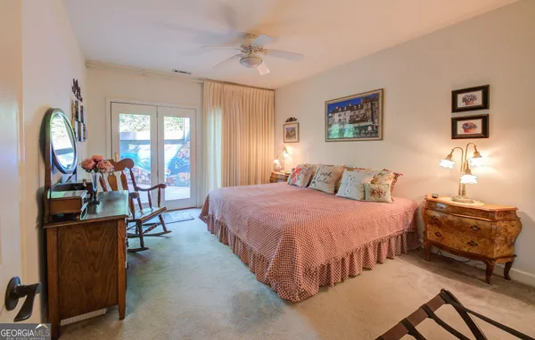 a view of a lake from a window