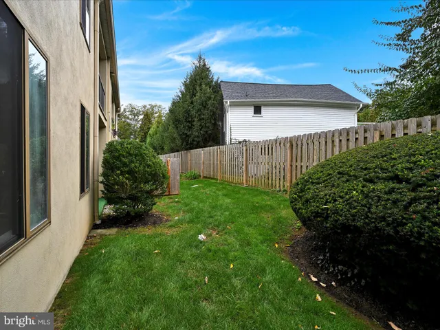 a view of backyard with potted plants and a tree
