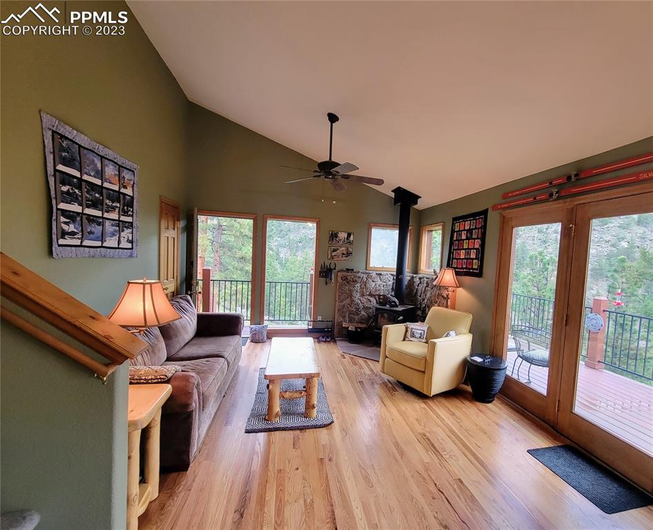 33348 Persistence Avenue Pine, CO 80470 - Photo 9 of 39 a living room with furniture large window and wooden floor