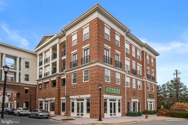 a front view of a building and a street