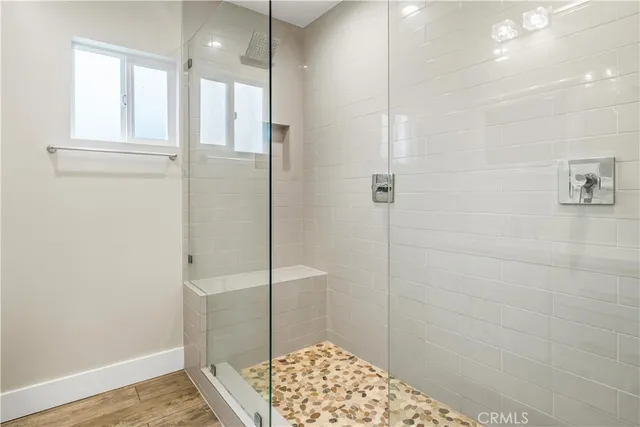 a bathroom with a shower