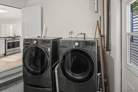 a view of a room with storage
