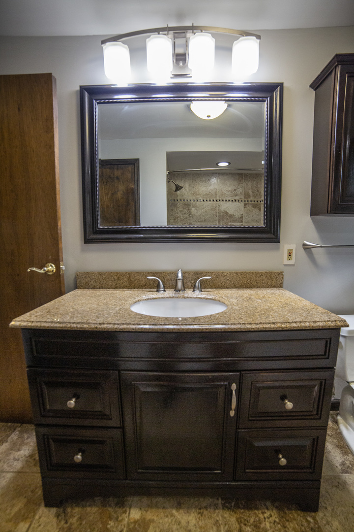1222 Hickory Road Homewood, IL 60430 - Photo 18 of 29 a bathroom with a sink and a mirror