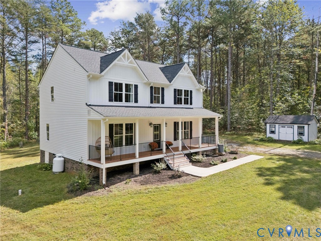 15290 Dunn Road Montpelier, VA 23192 - Photo 22 of 32 Modern inspired farmhouse featuring a porch, a fro