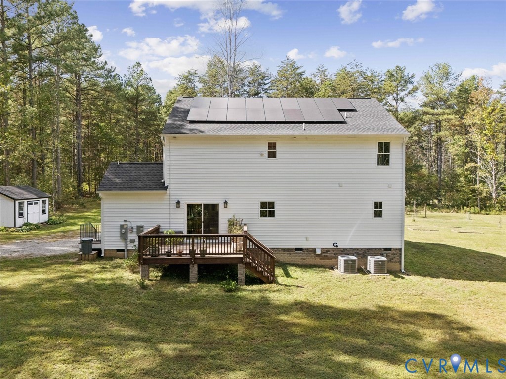 15290 Dunn Road Montpelier, VA 23192 - Photo 23 of 32 Back of house with crawl space, a wooden deck, a l