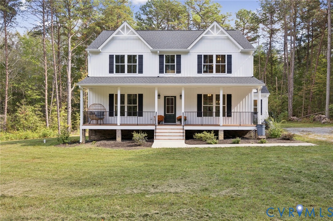 15290 Dunn Road Montpelier, VA 23192 - Photo 31 of 32 Modern inspired farmhouse featuring a porch, a fro