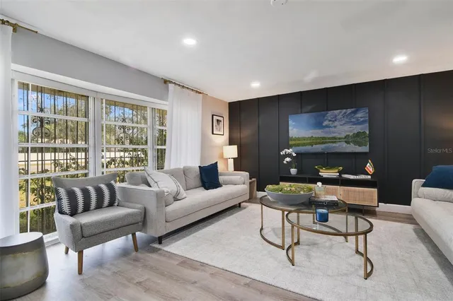 a living room with furniture