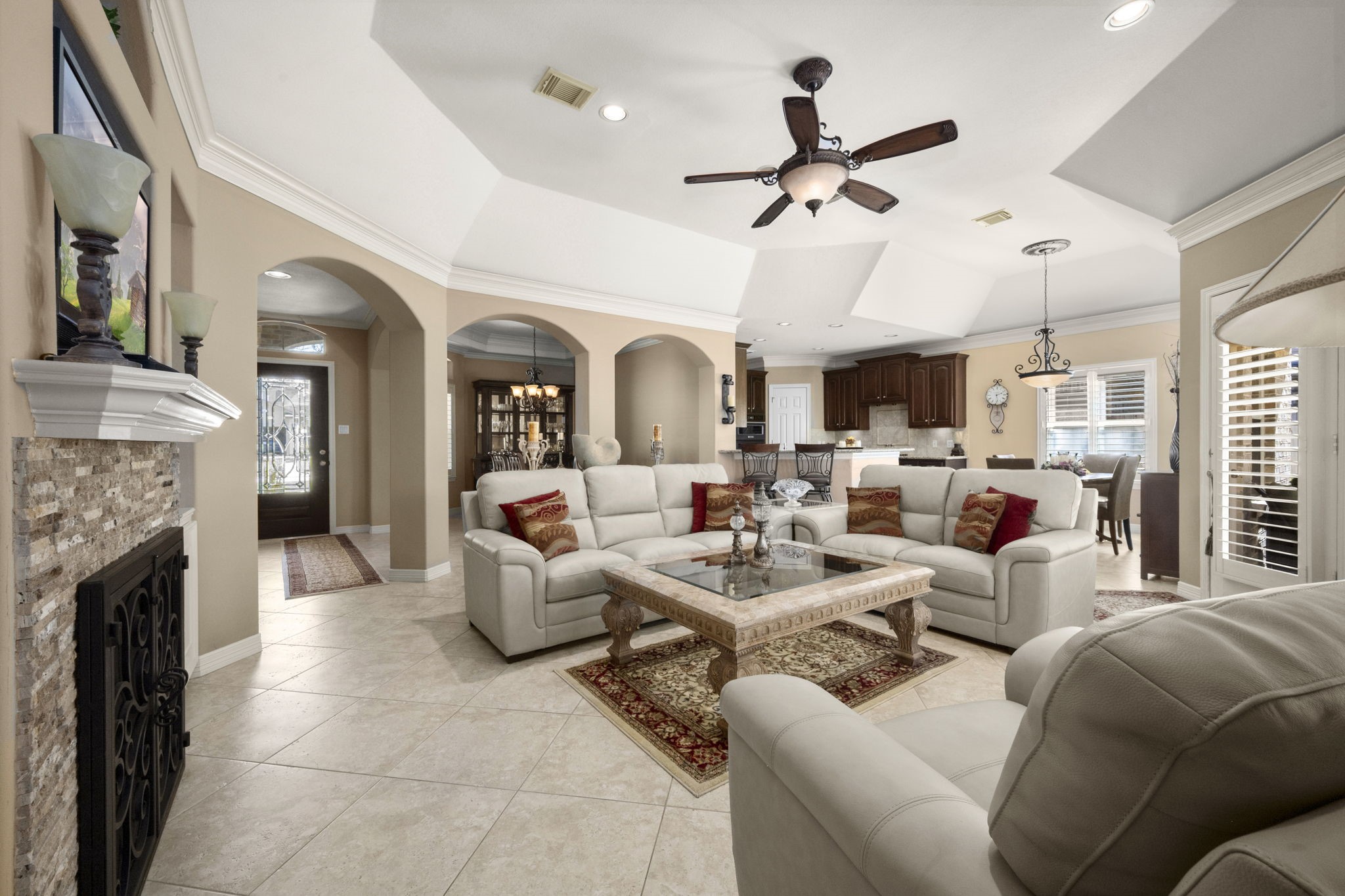 25051 Bow Wood Court Spring, TX 77389 - Photo 6 of 22 a living room with furniture fireplace and a window