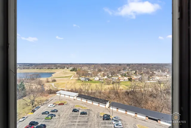 a view of a city with tall buildings