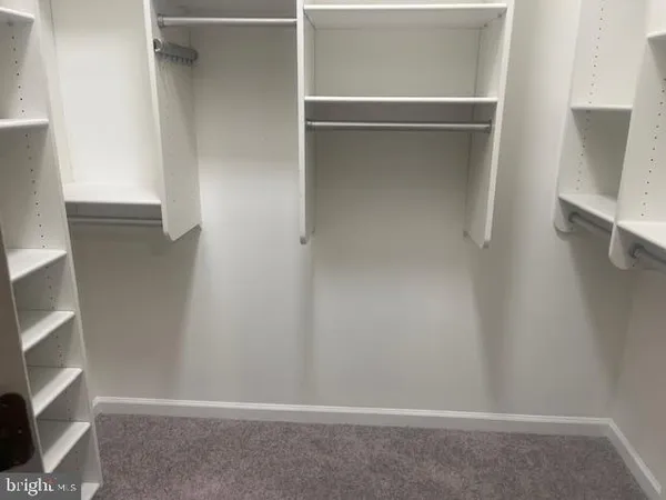 a view of an empty walk in closet