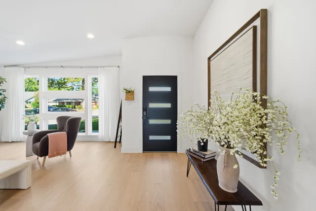 a living room with furniture