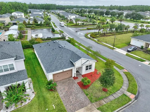 an aerial view of a house