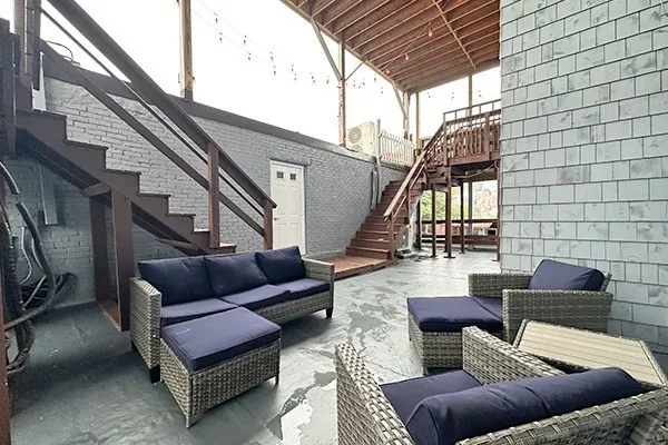 a outdoor living with furniture