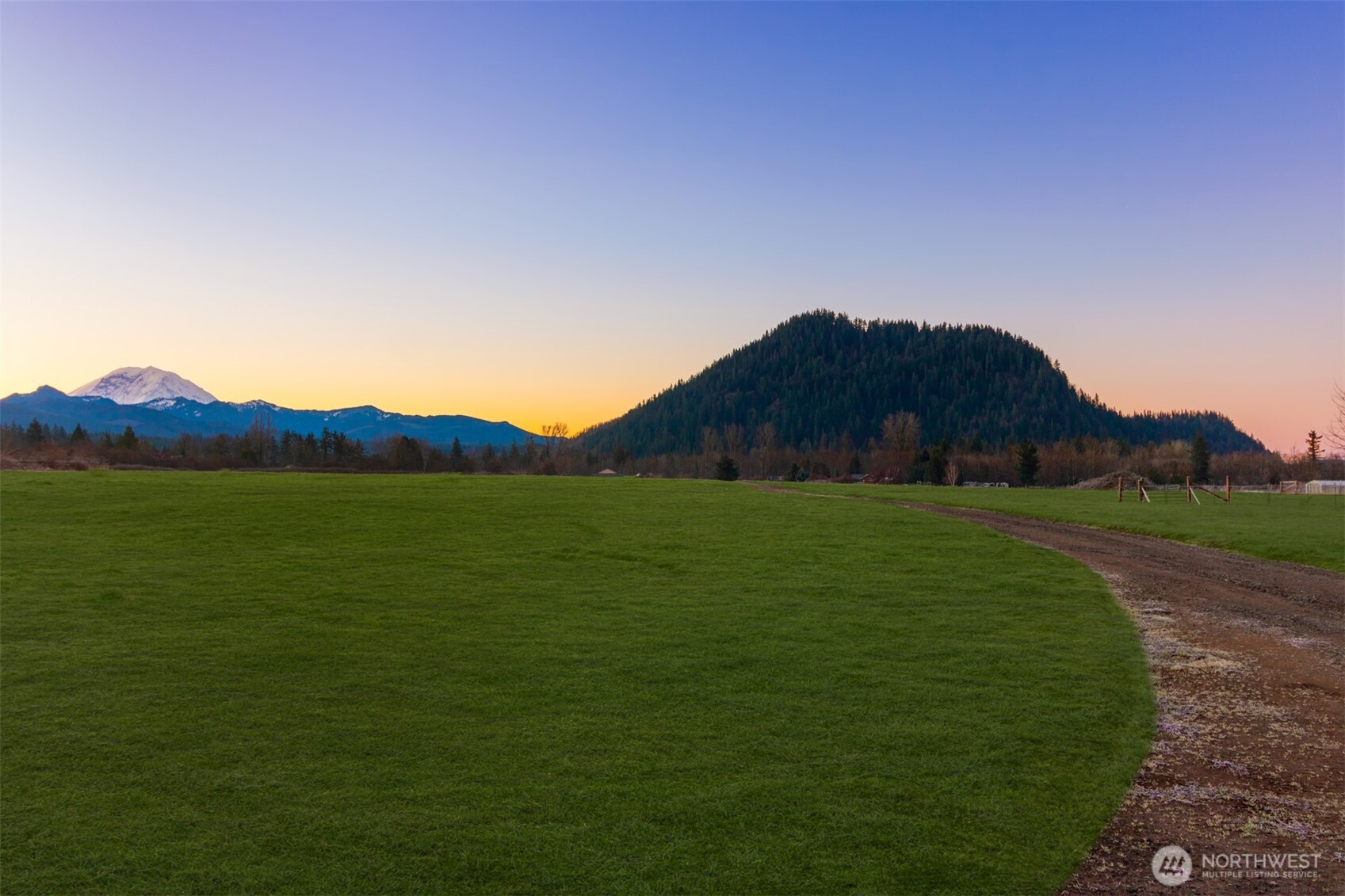 985 Riley Drive East Enumclaw, WA 98022 - Photo 32 of 33 a view of grassy field with mountain in background