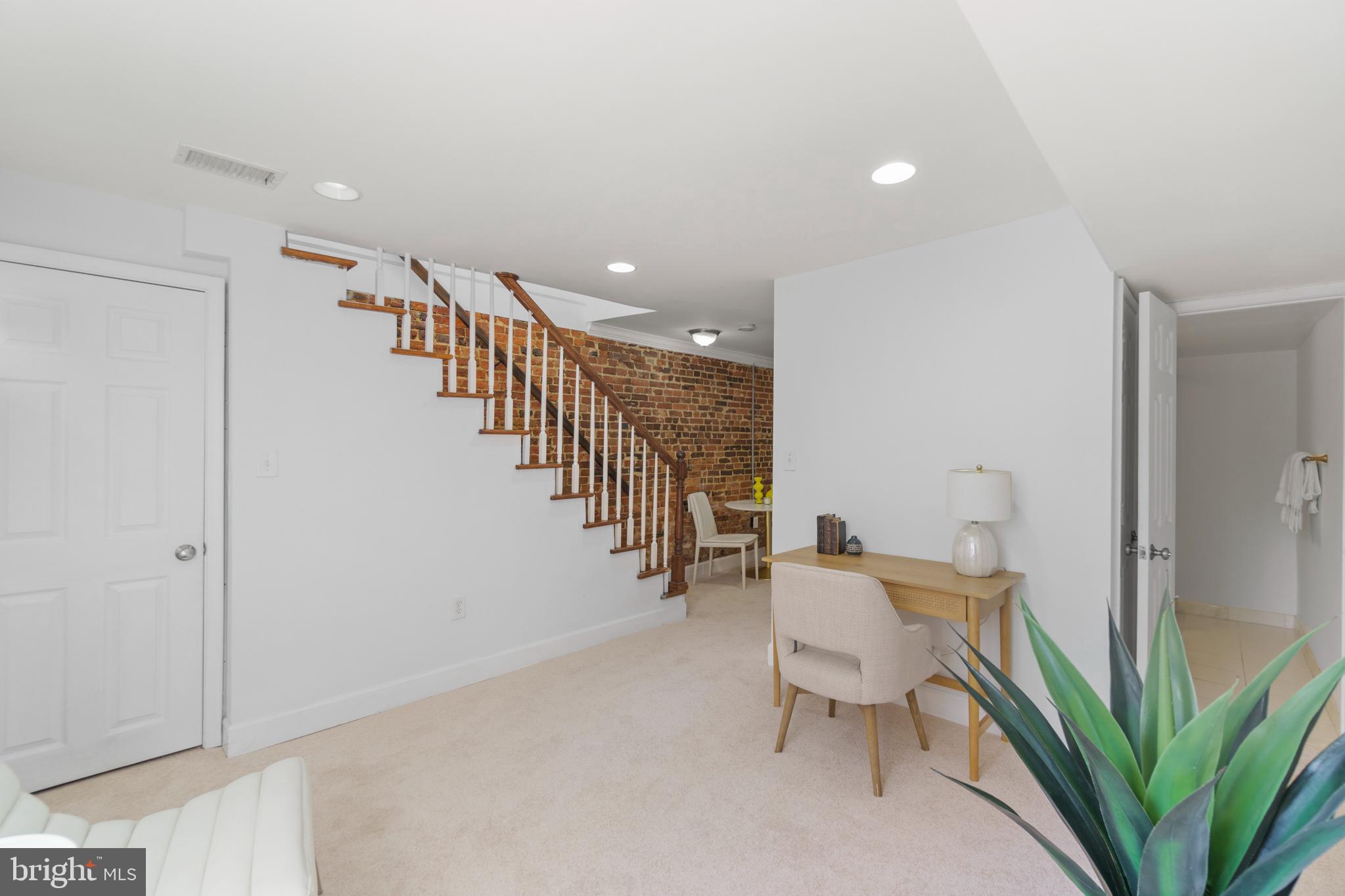 1229 Morse Street Northeast Washington, DC 20002 - Photo 14 of 38 Exposed Brick in the Basement, Brand New Carpet