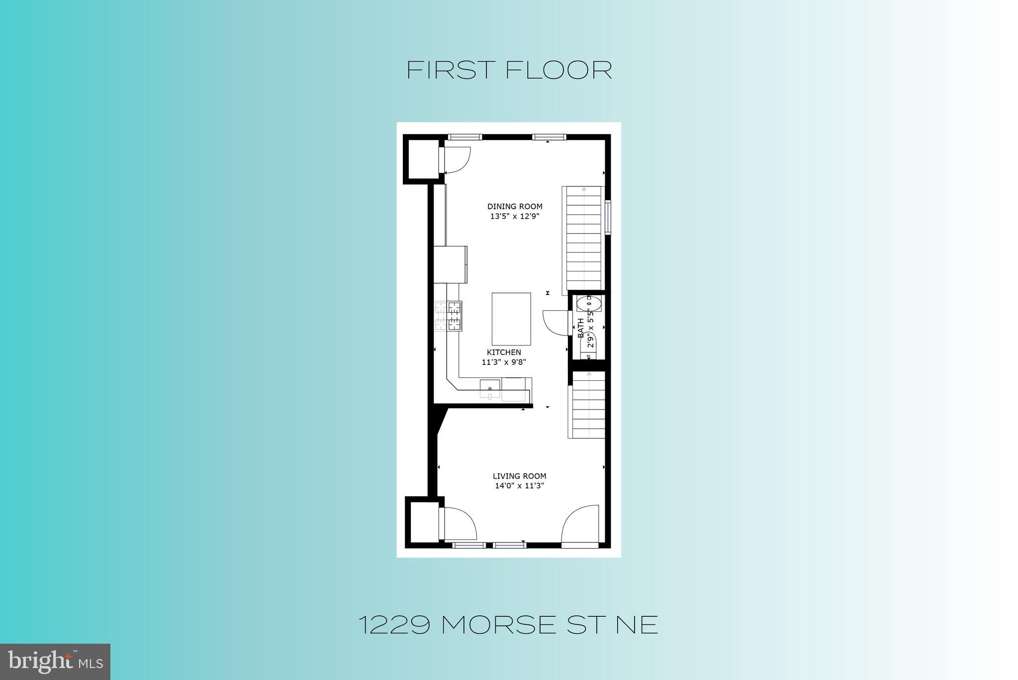 1229 Morse Street Northeast Washington, DC 20002 - Photo 37 of 38 Floor Plan - First Floor
