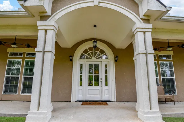 a view of entrance gate of a building