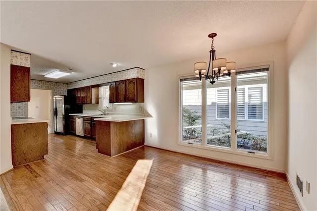 an entryway with fireplace