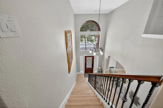 a view of entryway with wooden floor