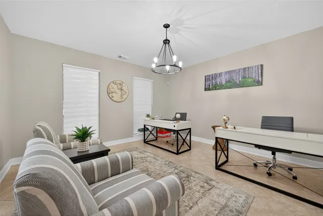 a living room with furniture