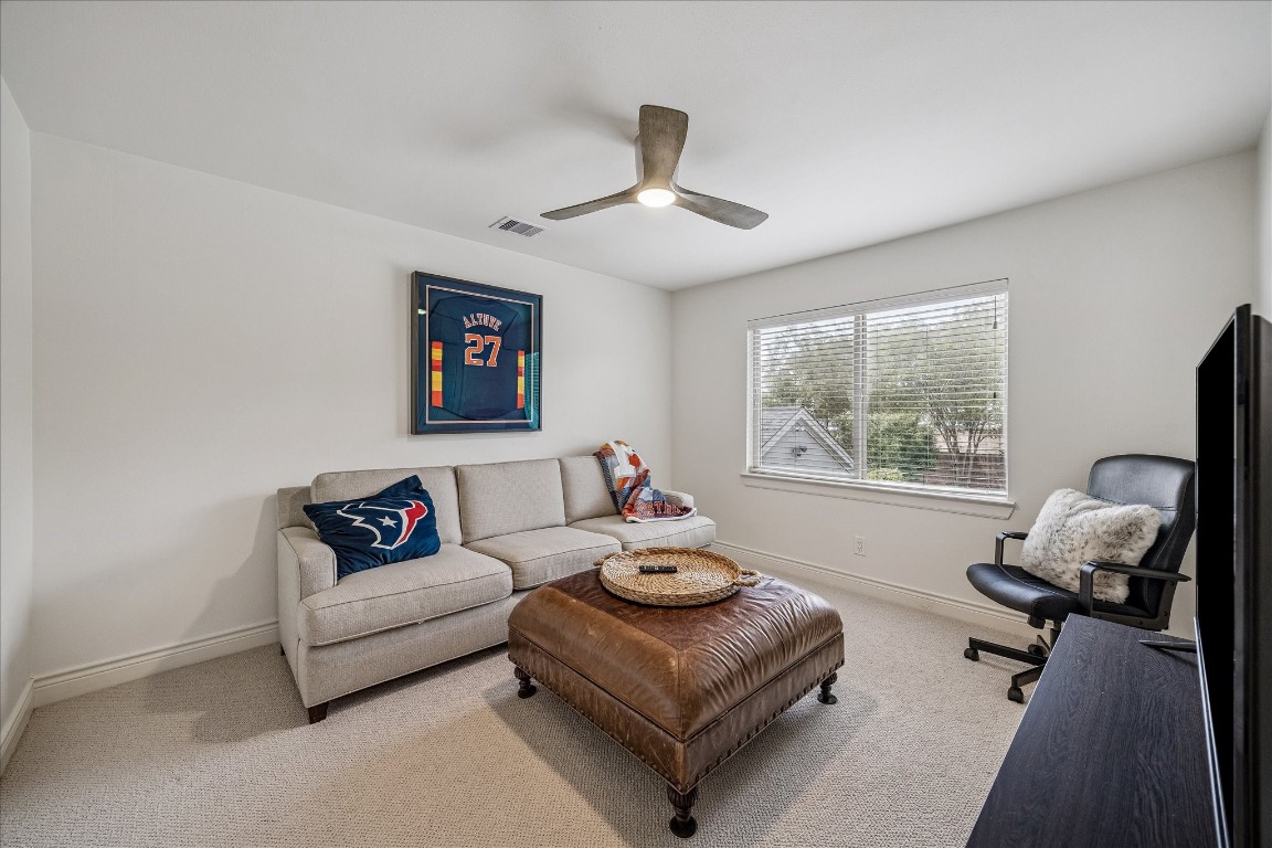 627 Ramblewood Road Houston, TX 77079 - Photo 22 of 48 Secondary bedroom used as game room has new paint, carpet and ceiling .
