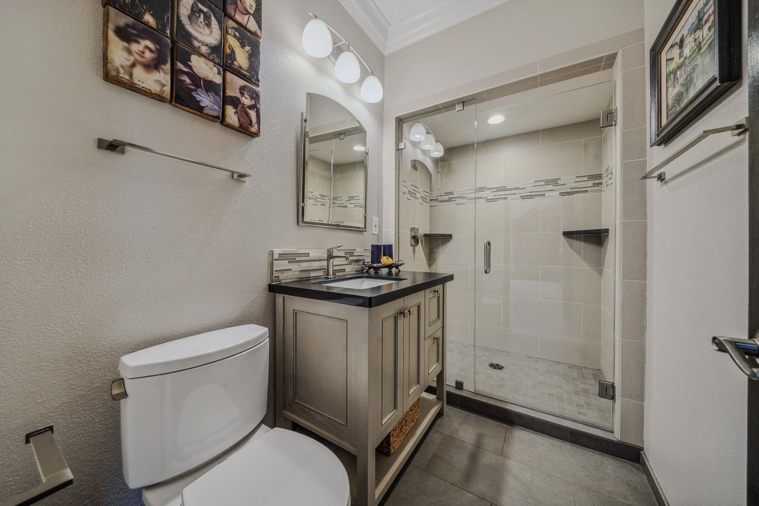 10786 Shenandoah Road Plymouth, CA 95669 - Photo 41 of 99 a bathroom with a granite countertop sink toilet and shower