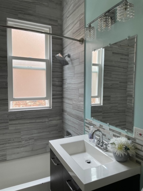 5616 South Indiana Avenue, Unit 2 Chicago, IL 60637 - Photo 6 of 14 a bathroom with a sink and a mirror