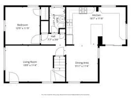 a picture of a room with a floor and a white wall