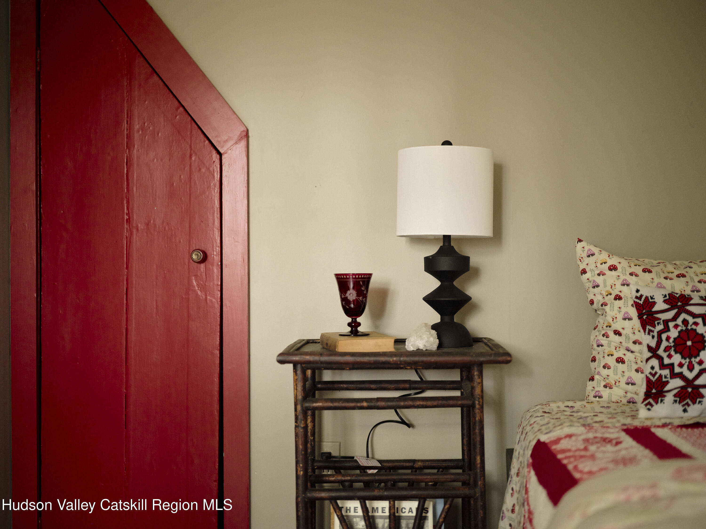 50 Conklin Hill Road Milton, NY 12547 - Photo 20 of 38 a bedroom with a bed and a lamp on dresser