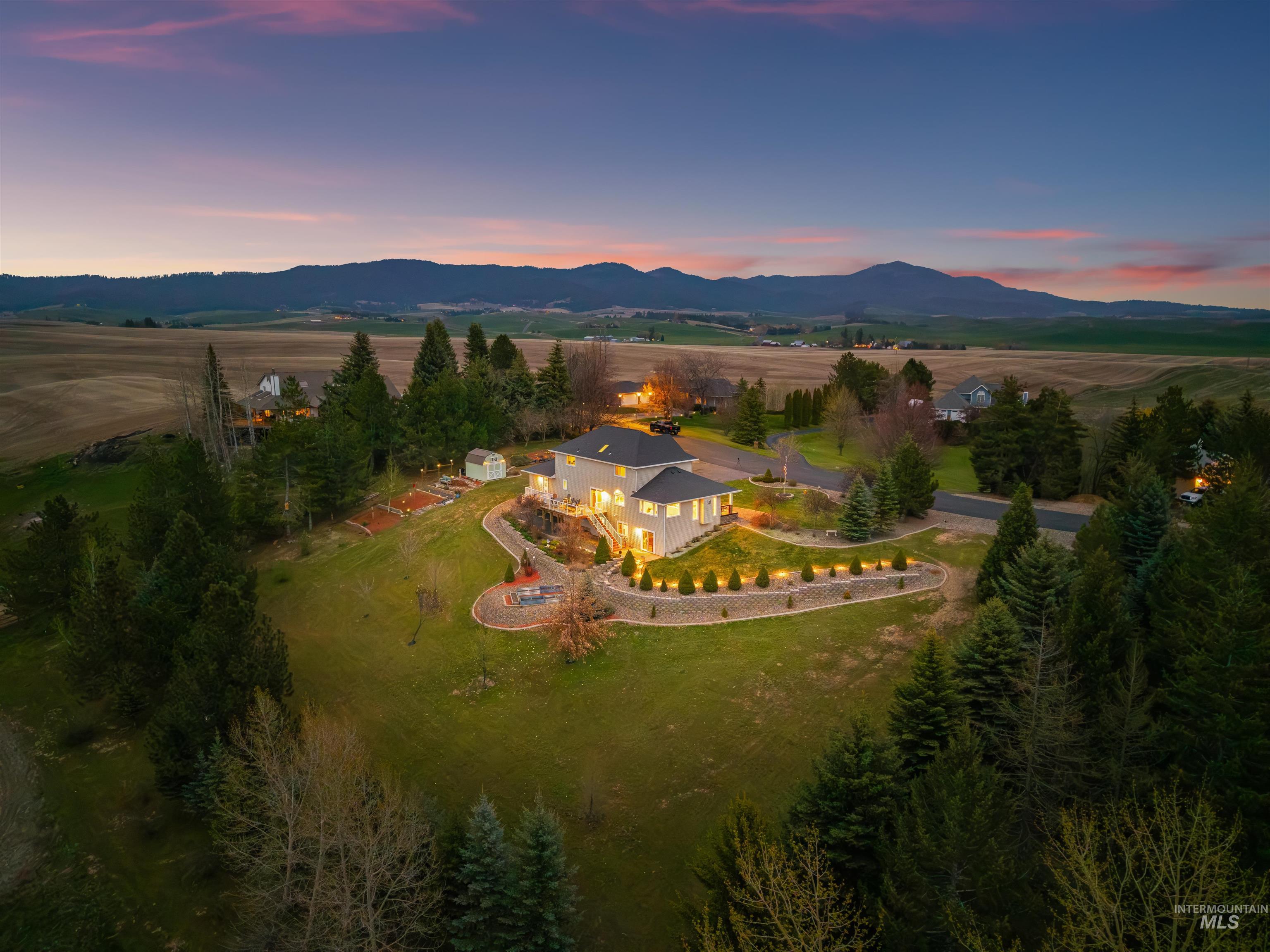 2435 Arborcrest Road Moscow, ID 83843 - Photo 3 of 50 Aerial view at dusk of a mountain view and a rural view