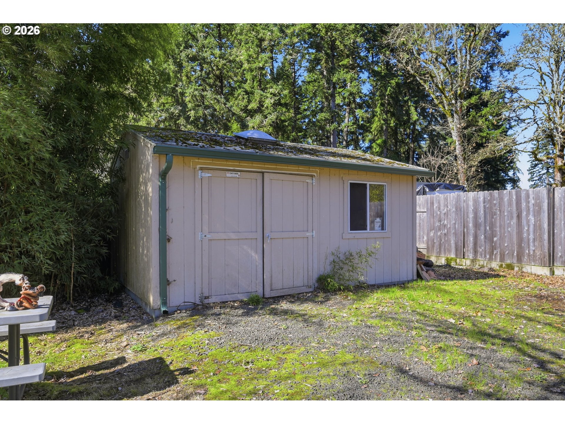 87988 6th Street Veneta, OR 97487 - Photo 20 of 20 a view of backyard with potted plants and wooden fence