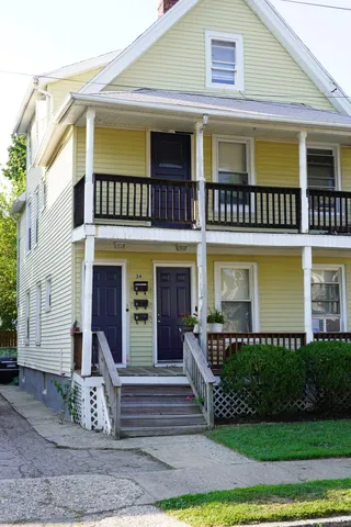 a front view of a house