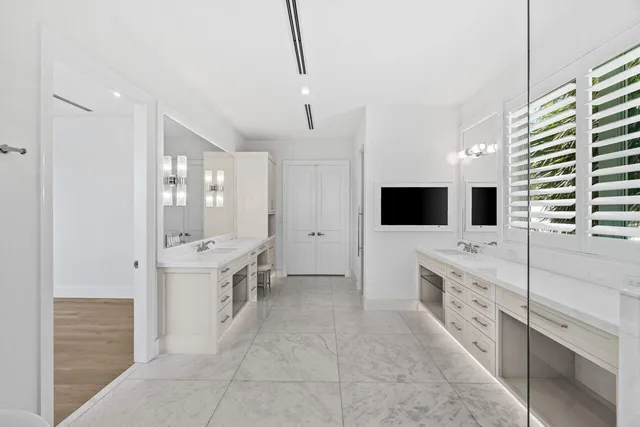 a view of a garden with a bench