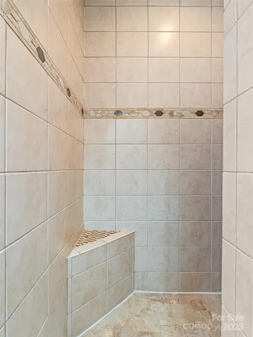 a view of a bathroom with a shower
