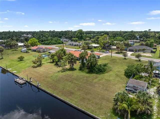 a view of a lake with houses