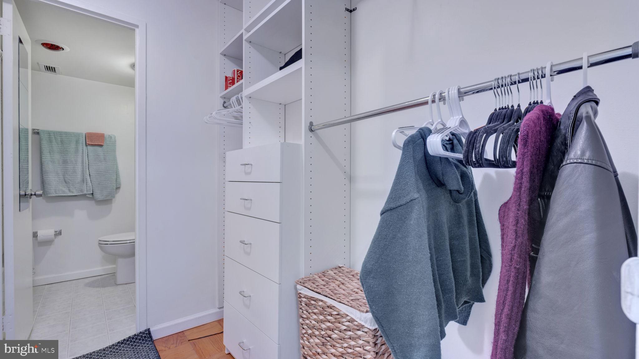 490 M Street Southwest, Unit W110 Washington, DC 20024 - Photo 8 of 11 a view of walk in closet with clothes and shoes