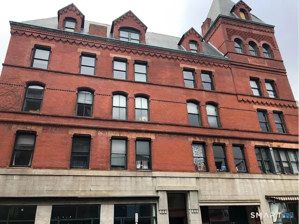 a front view of a building