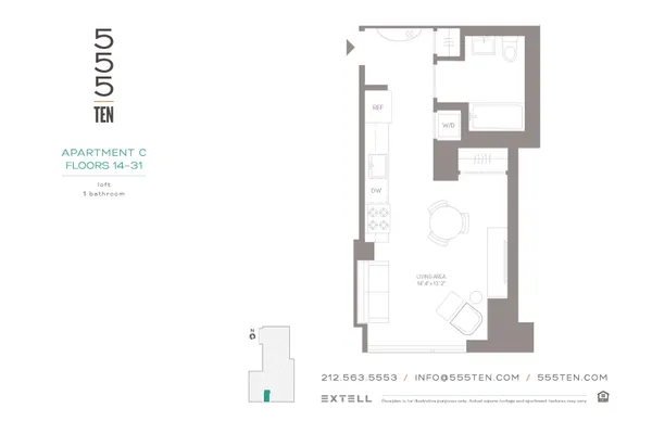 $4,225 | 555 10th Avenue, Unit 29C | Hudson Yards